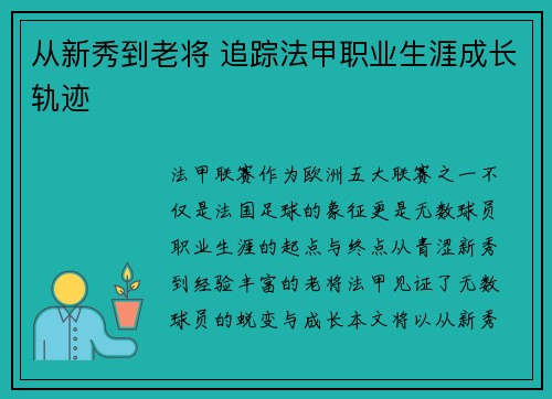 从新秀到老将 追踪法甲职业生涯成长轨迹